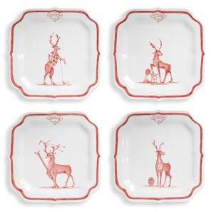 Set of Four Reindeer Sports Games Plates