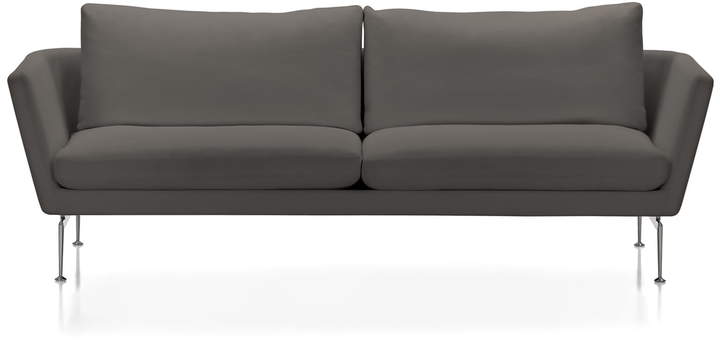 Suita Sofa, 3-Sitzer, Classic weich, Bezug Dumet, sand / Anthrazit, Untergestell Aluminium poliert