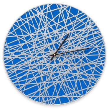 Whitehall Products Banded Indoor/Outdoor Wall Clock in Dark Blue/Silver