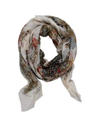 Oscar de la Renta Patchwork Floral Modal-Cashmere Scarf