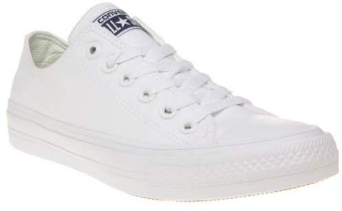 New Boys White Chuck Taylor All Star II Low Canvas Trainers Lace Up