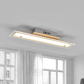 Flache LED-Deckenleuchte Robina mit Glasschirm