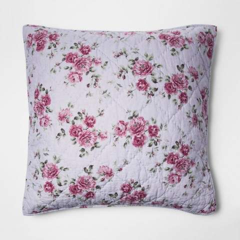 Simply Shabby Chic Purple Berry Rose Linen Blend Pillow Sham (Euro) - Simply Shabby Chic®