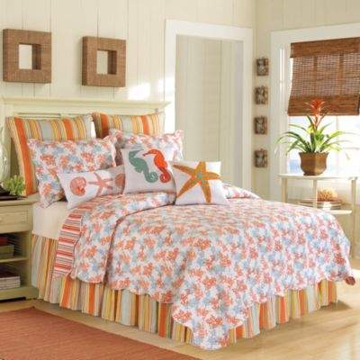 Catalina Full/Queen Quilt in Coral