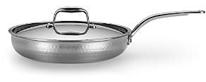 Lagostina Martellata Tri-Ply Stainless Steel 12 Covered Skillet