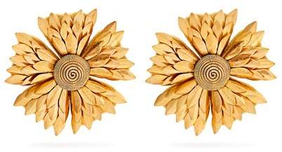 REBECCA DE RAVENEL Flower clip-on earrings