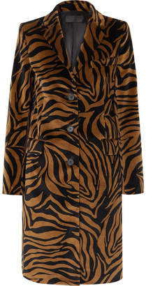 Nili Lotan Rosalin Zebra-print Cotton-velvet Coat - Brown Nili Lotan Rosalin Zebra-print Cotton-velvet Coat - Brown