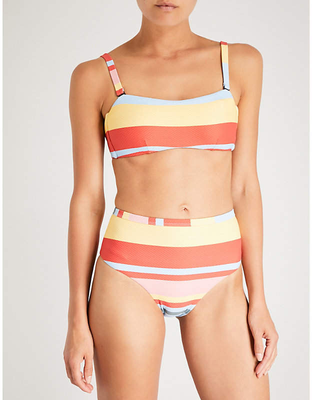 Asceno Striped bandeau bikini top
