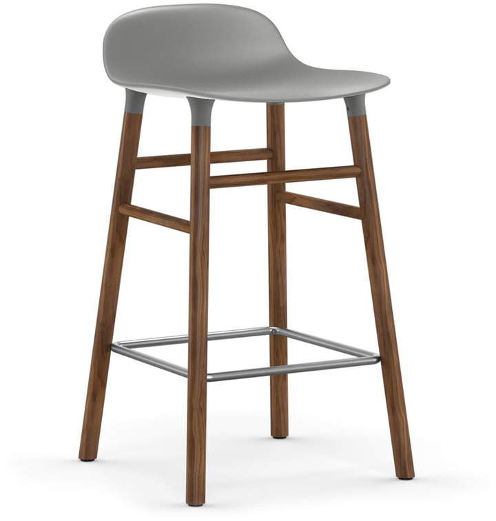 Normann Copenhagen - Form Barhocker 65 cm, Gestell Walnuss / Grau