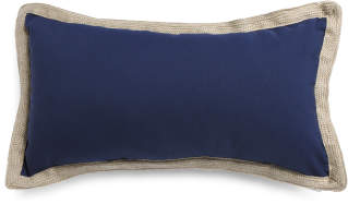 14x26 Indoor Outdoor Pillow With Jute Trim