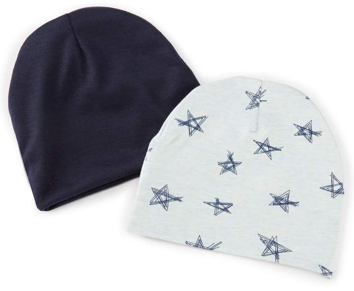 Baby Boys 2-Pack Star/Solid Knit Hat Set