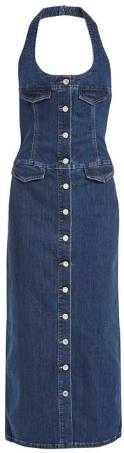 Pam halterneck denim dress