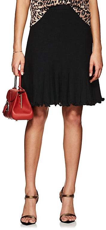 Women's Wool-Silk Knit Godet Skirt