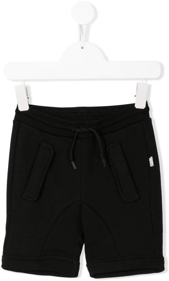 drawstring-waist track shorts