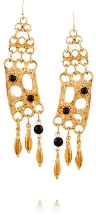 Gold-Plated And Cabochon Earrings