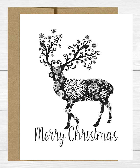 'Merry Christmas' Greeting Card & Envelope - Set of Five