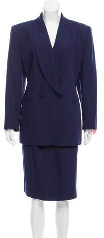 Shawl-Lapel Skirt Suit