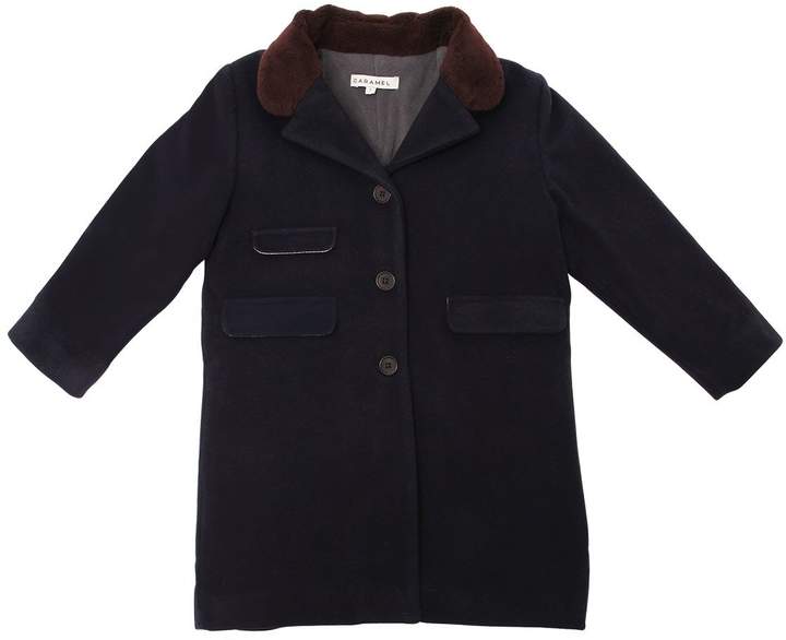 Caramel Baby And Child Felt Wool Coat