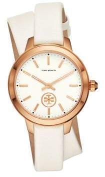 The Collins Rose Goldtone and Leather Strap Watch