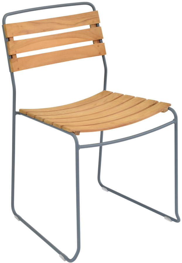 Surprising Teck Stuhl, Teak / gewittergrau