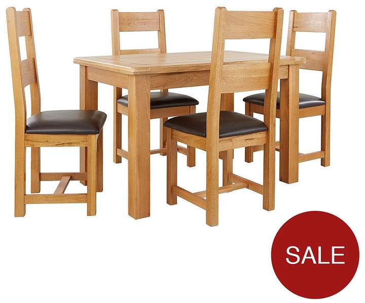 Oakland 120cm Solid Wood Dining Table + 4 Oakland Chairs