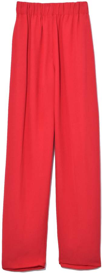 Crepe Pants with Elastic in Corallo
