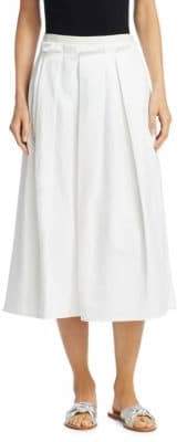 Cotton-Linen Blend A-Line Skirt