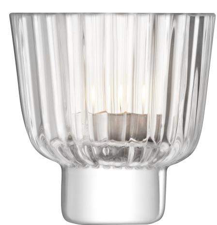 Teelichthalter Pleat h:9,5cm, klar