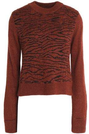 Zebra-Print Jacquard-Knit Sweater