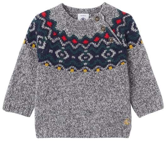 Baby Boys Jacquard Pullover In A Wool Blend