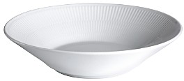 White Fluted Plain Pasta Bowl