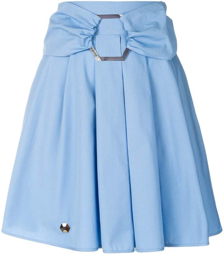 belted pleated skirt