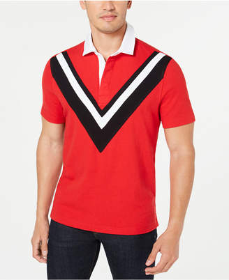 Club Room Mens Shirt Long Sleeve Colorblocked Polo Shirt