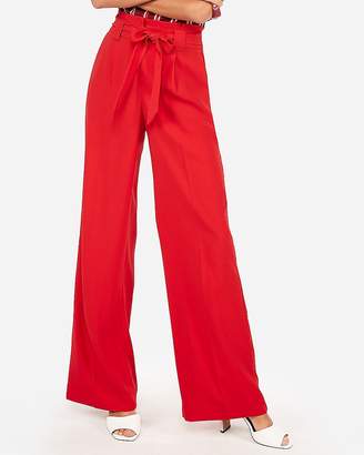 Express High Waisted Paperbag Wide Leg Pant