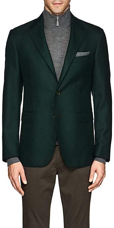 John Vizzone Men's Neat Virgin Wool Two-Button Sportcoat
