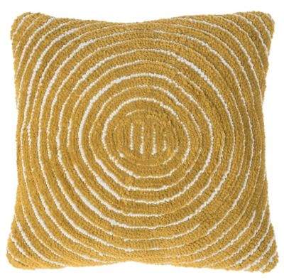 Geometric Circle Square Throw Pillow in Ochre/Sand