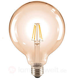 E27 6W 824 LED-Globelampe G125, gold