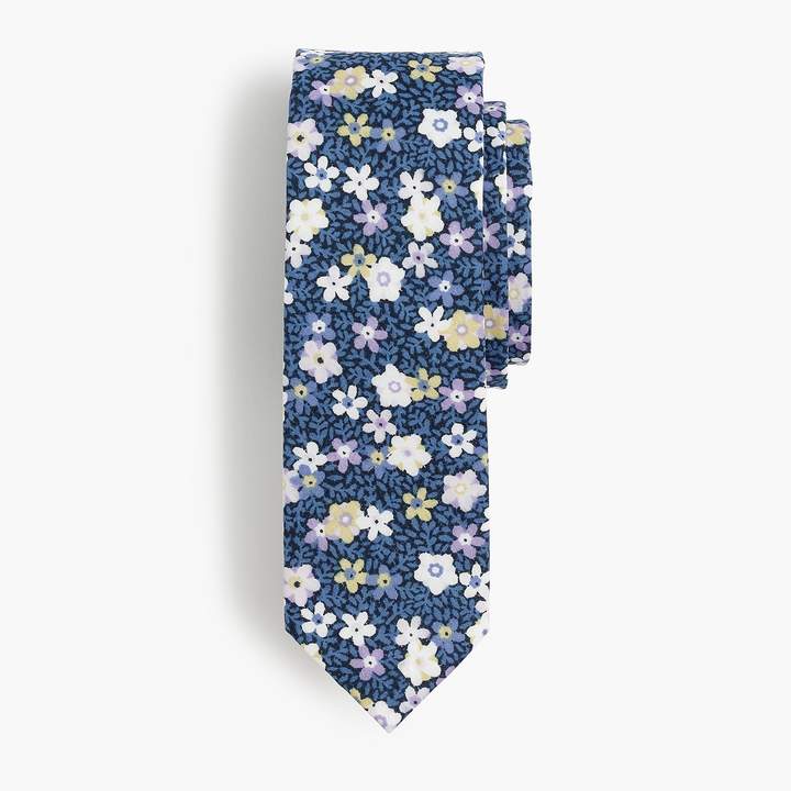 Boys' cotton tie in blue floral
