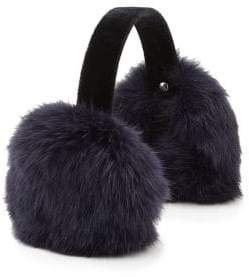 Girl's Rabbit Fur & Velvet Earmuffs