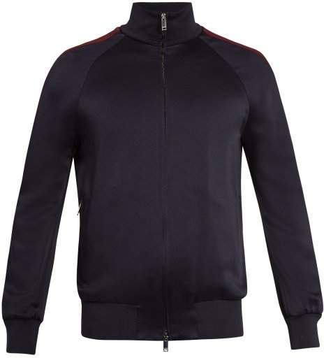 Zip-through satin-jersey track jacket