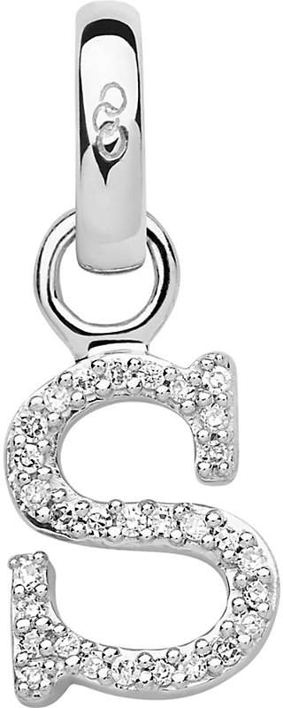 S sterling silver and diamond alphabet charm