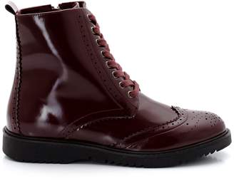 Black Patent Lace Up Boots Shopstyle Uk