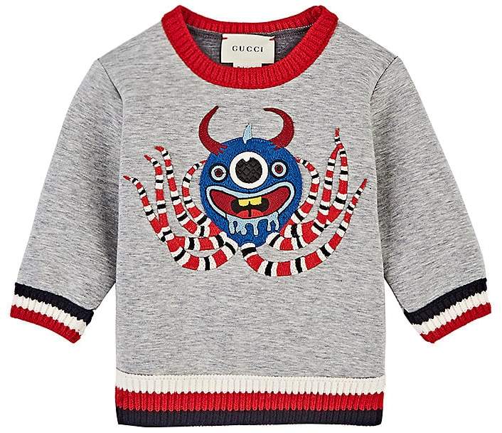 Infants' Monster-Embroidered Cotton Sweatshirt