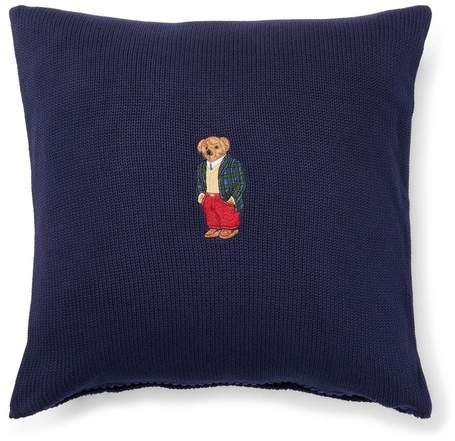 Tartan Bear Knit Throw Pillow