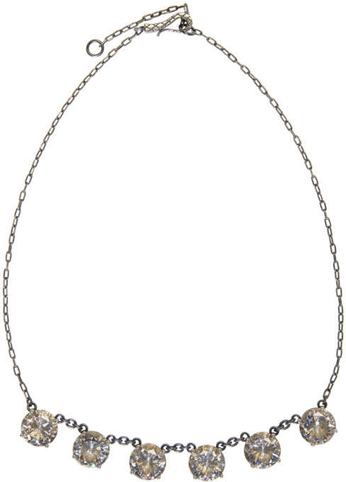 Silver and Yellow Cubic Zirconia Necklace