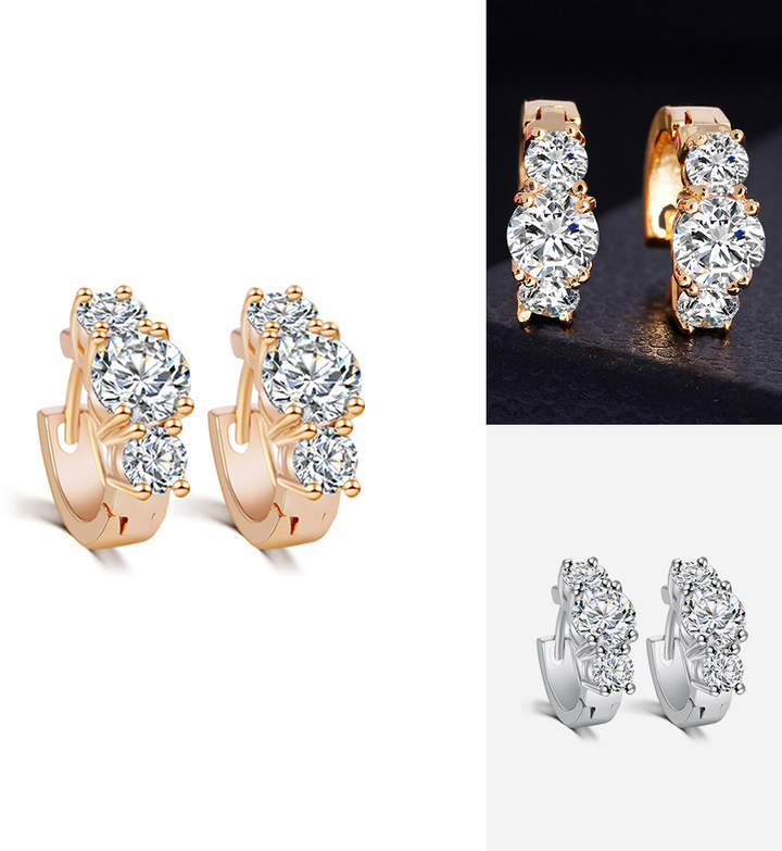 Edelstahl-Creolen mit Dekosteinen