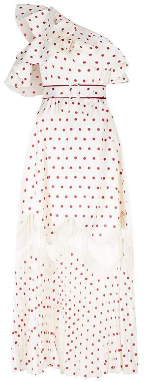 One-Shoulder Polka Dot Dress