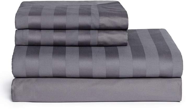 Stripe duvet king size set - Charcoal