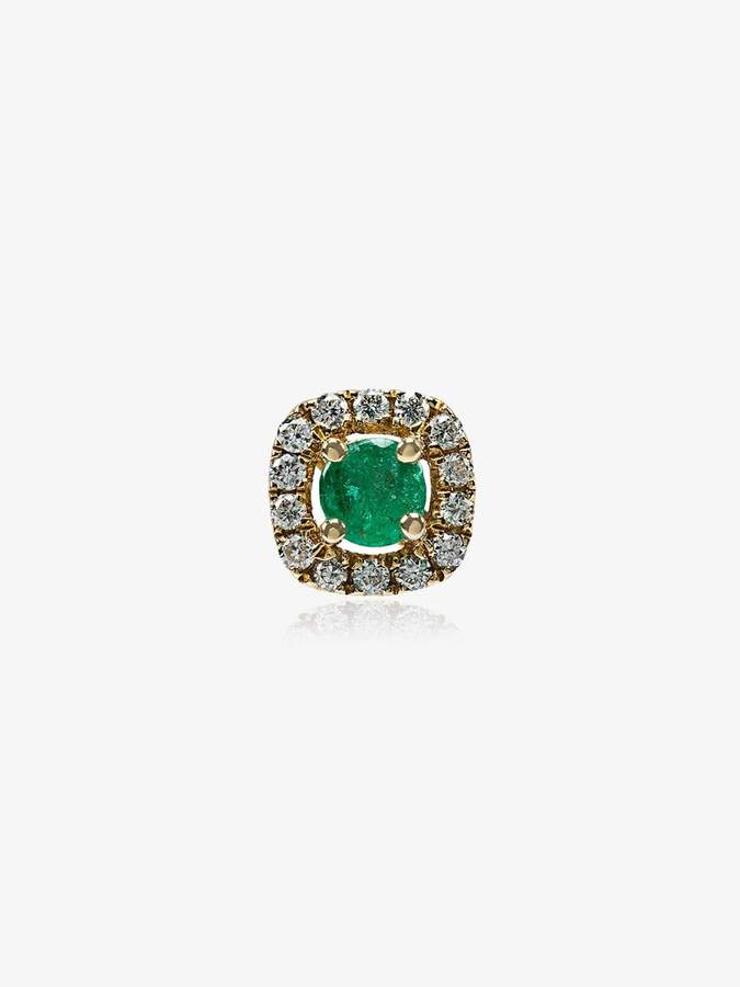 Rosa De La Cruz Emerald and white diamond stud
