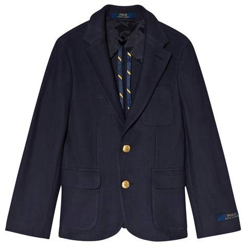 Navy Pique Blazer with Gold Buttons